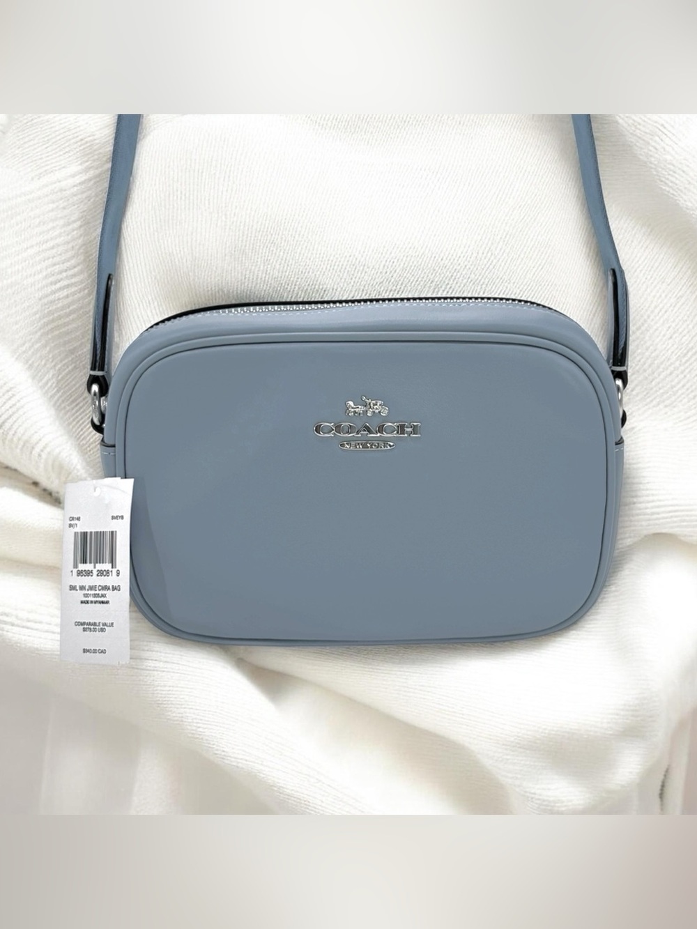 NWT - Coach Small Mini Jamie Camera Crossbody Bag - Cornflower Blue/Silver Hdwr